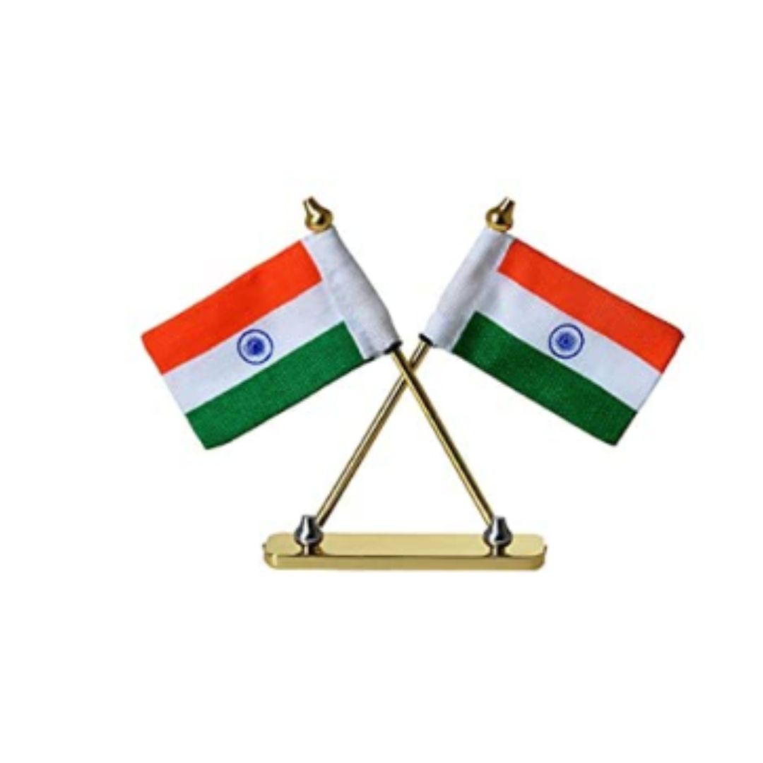 National Flag Of India For Car Dashboard Flag, Desk, Table And For Gifting Purpose (Design May Vary)