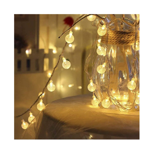 Diwali Lights For Home Decoration | Crystal Ball Light for Diwali (14 Bulb, 160 Inch, Warm White)