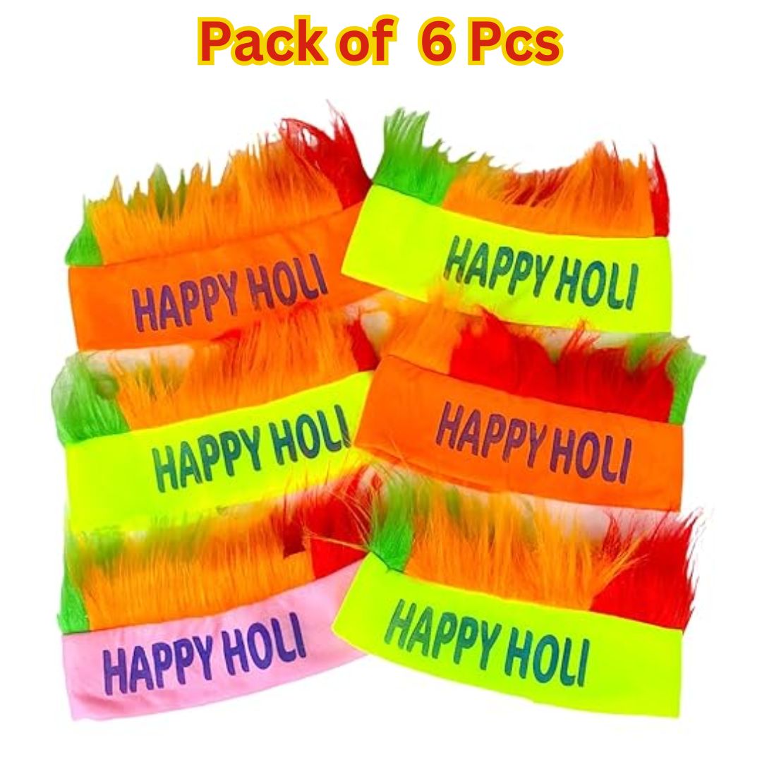 Happy Holi Headbands Caps | Headwear For Holi Festival | Holi Caps Special Item For Holi, Multicolor