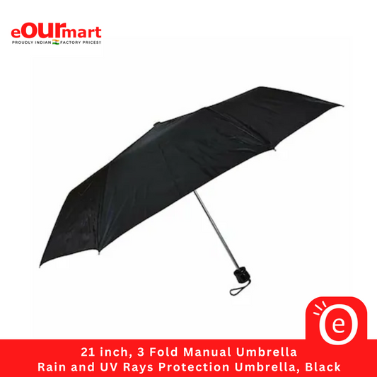 21 inch, 3 Fold Manual Umbrella 