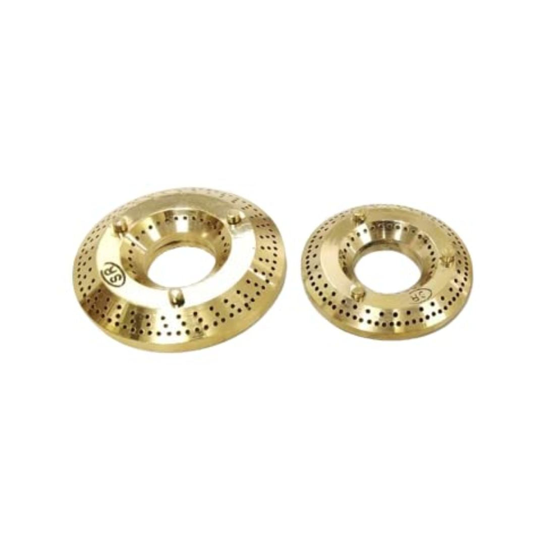 Brass Burners LPG Gas Stoves Set of 2, Suitable for All Stoves 1 - Small & 1 - Big (Brass), Manual Ignition