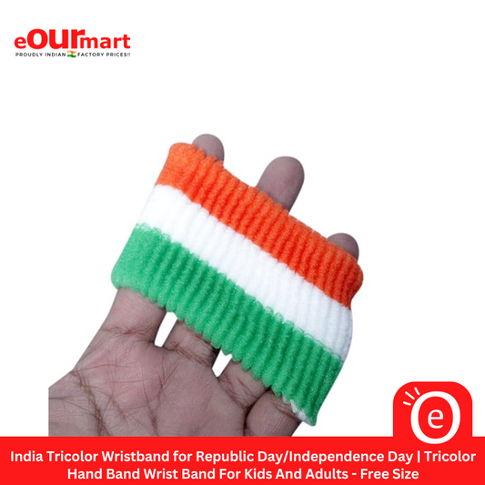 India Tricolor Wristband for Republic Day/Independence Day | Tricolor Hand Band Wrist Band For Kids And Adults - Free Size