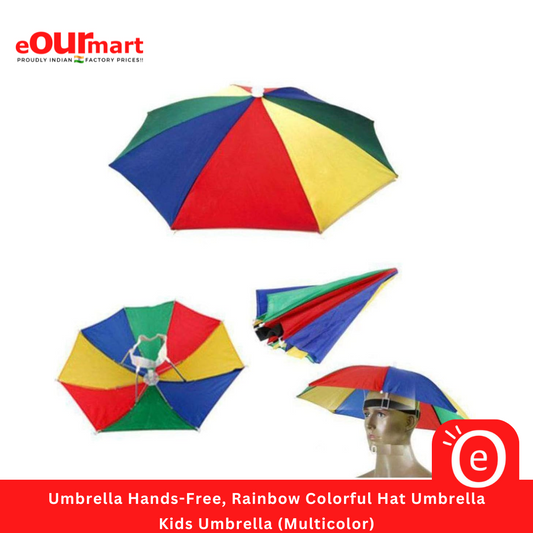 Umbrella Hands Free, Rainbow Colorful Hat Umbrella