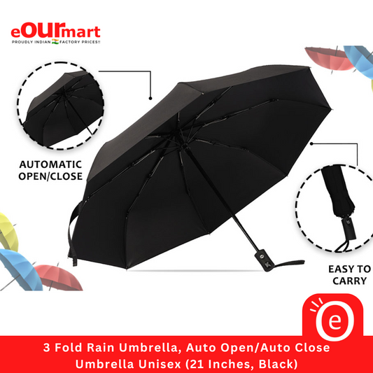 3 Fold Rain Umbrella, Auto Open/Auto Close Umbrella