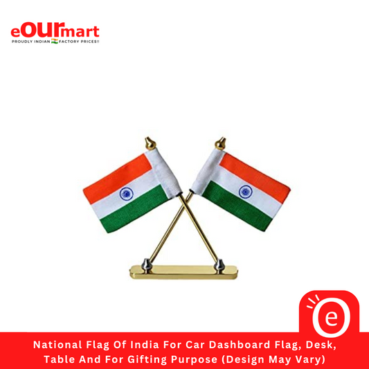 National Flag Of India For Car Dashboard Flag, Desk, Table And For Gifting Purpose (Design May Vary)