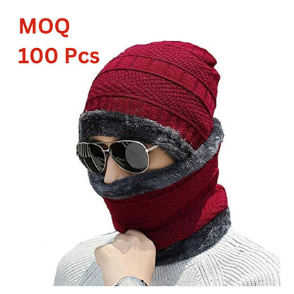 Men's Woolen Cap with Neck Warmer