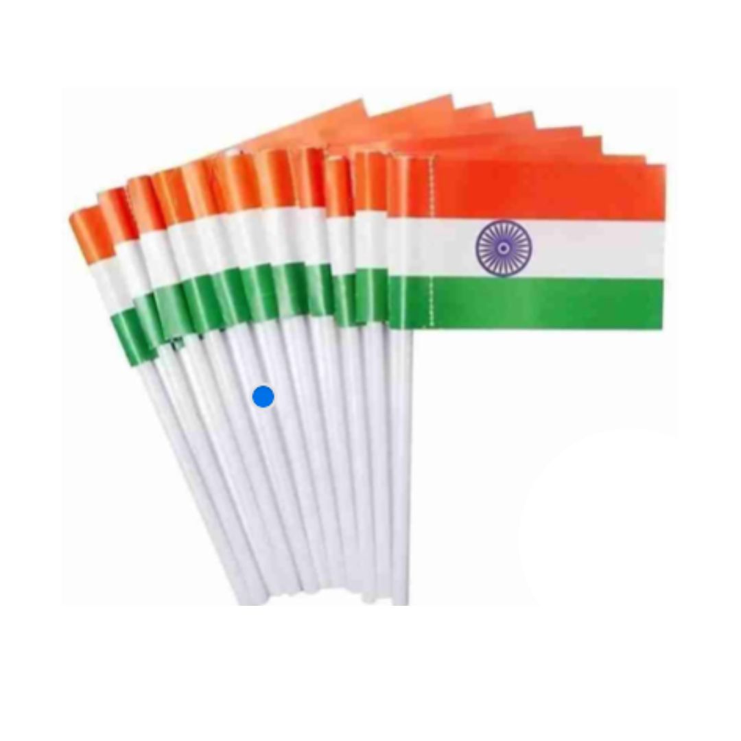 National Paper Flag Comes with Strong Stick For Republic Day And Independence Day (Size - 4"X6" Inch)