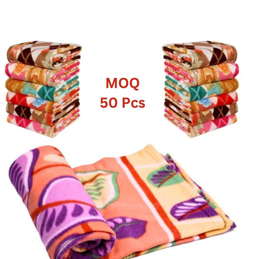 Floral Printed Fleece Blanket for Donation 