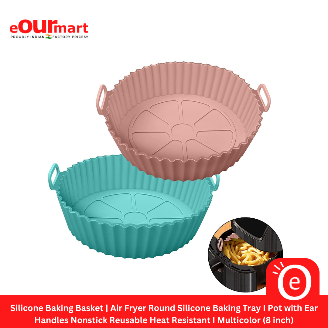 Silicone Baking Basket | Air Fryer Round Silicone Baking Tray I Pot with Ear Handles