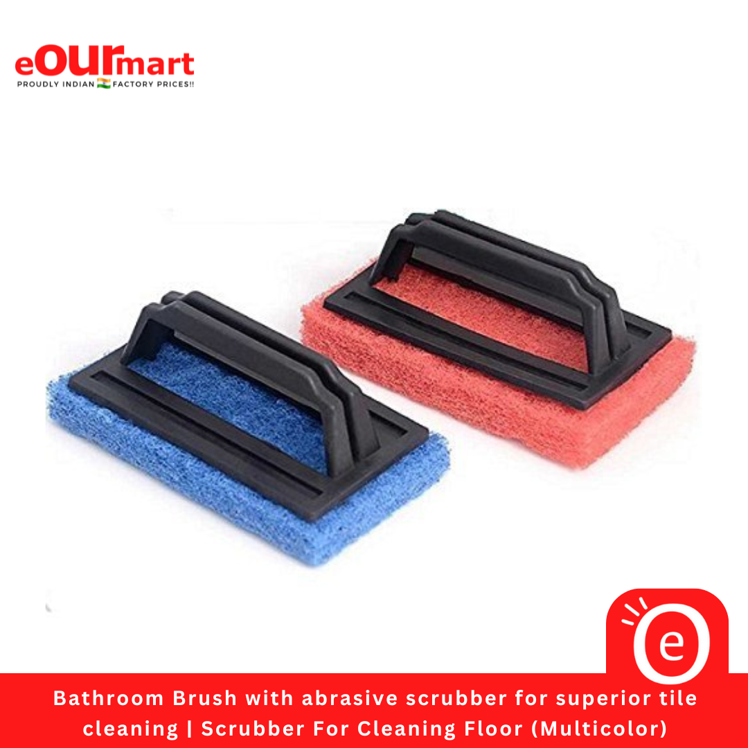 Bathroom Brush with abrasive scrubber for superior tile cleaning | Scrubber For Cleaning Floor (Multicolor)