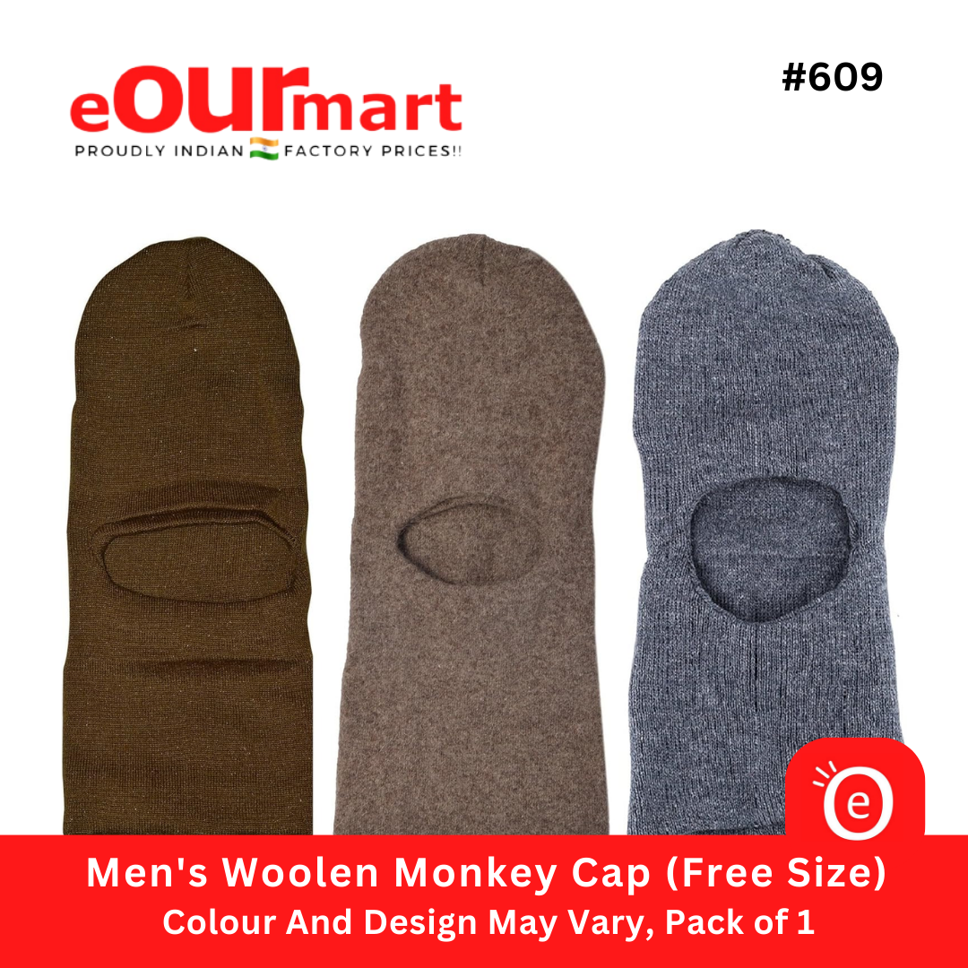 Men's Woolen Monkey Cap (Free Size) |  Colour And Design May Vary