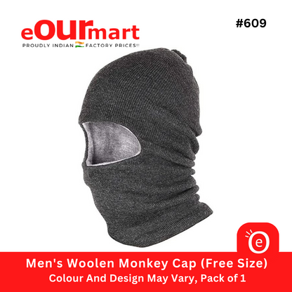 Men's Woolen Monkey Cap (Free Size) |  Colour And Design May Vary