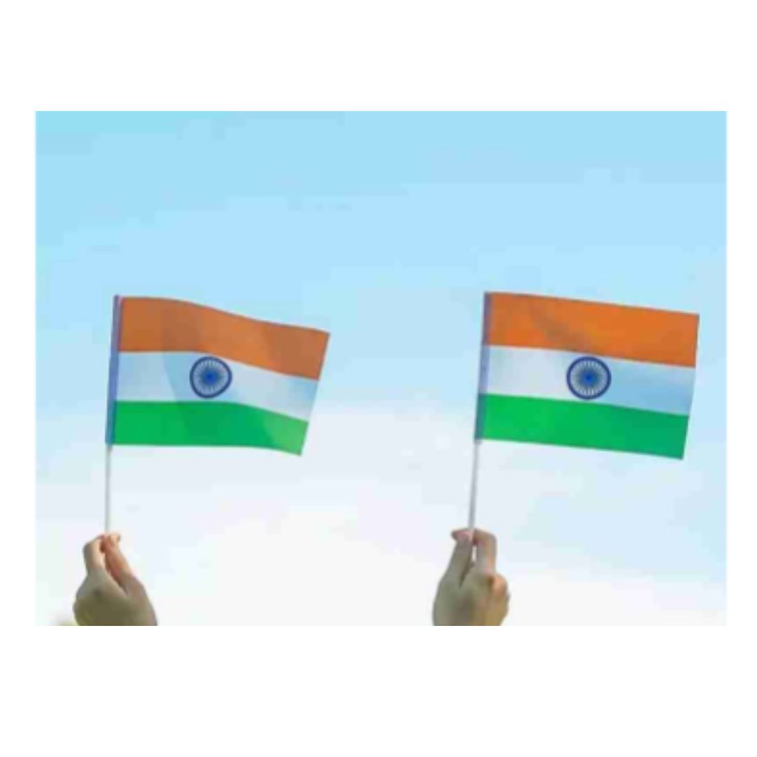 National Paper Flag Comes with Strong Stick For Republic Day And Independence Day (Size - 4"X6" Inch)