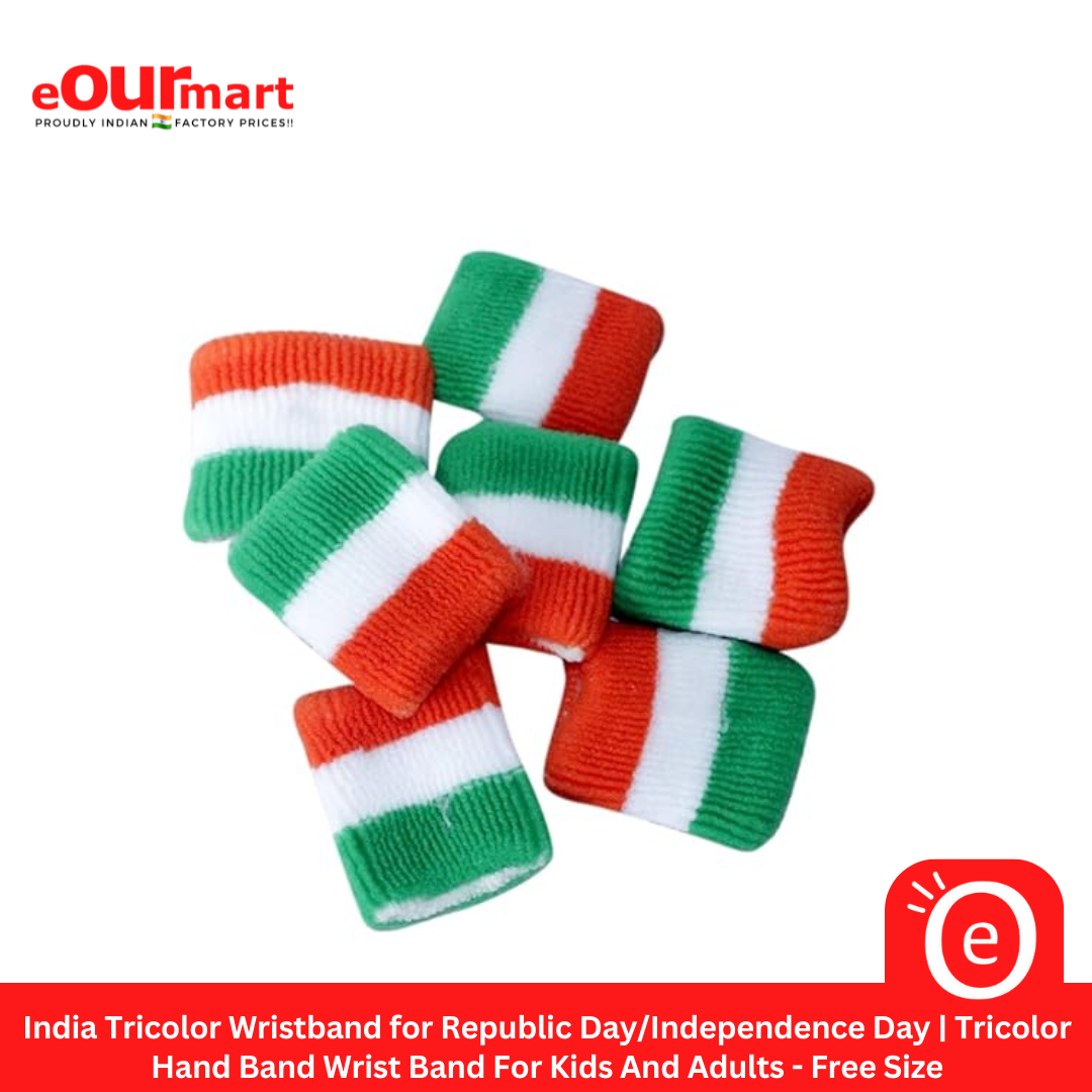 India Tricolor Wristband for Republic Day/Independence Day | Tricolor Hand Band Wrist Band For Kids And Adults - Free Size