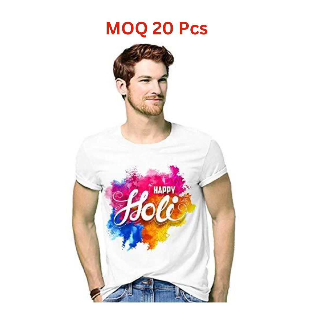 Colorful Holi Tshirt, Tshirt for Holi Festival Round Neck