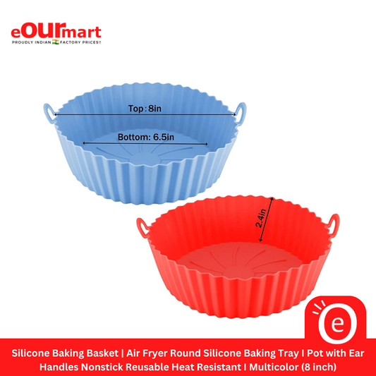 Silicone Baking Basket | Air Fryer Round Silicone Baking Tray I Pot with Ear Handles