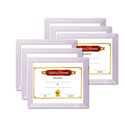 A4 Size Photo Frame 8x12 For Certificates, White, Set Of 6 Certificate Frame