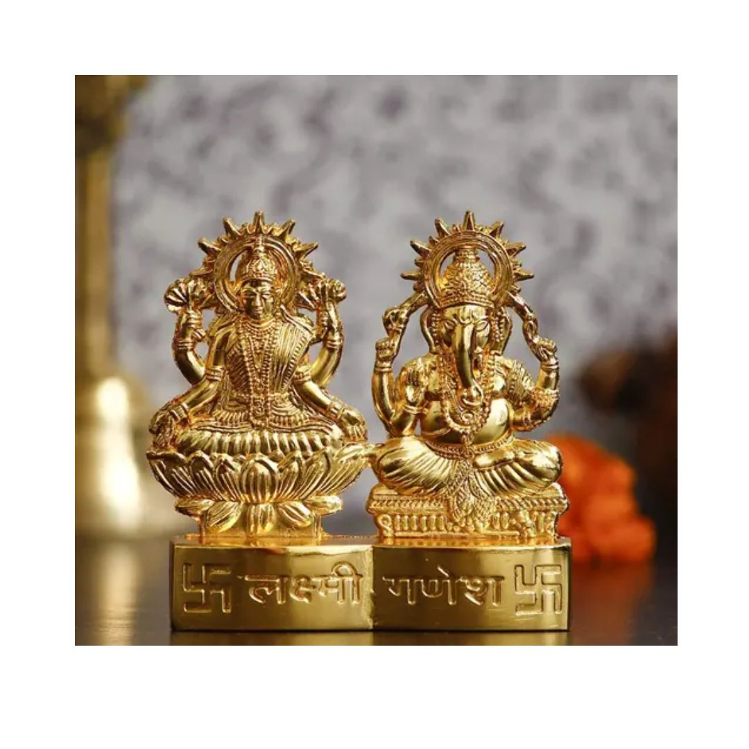 Metal Shri Ganesh Laxmi Statue Murti for Diwali Puja