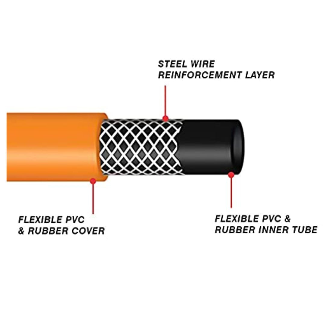 Suraksha Fine Quality Flexible 3 Layer Wire LPG Hose Pipe  (Orange, 15 Meter) ISO Certified