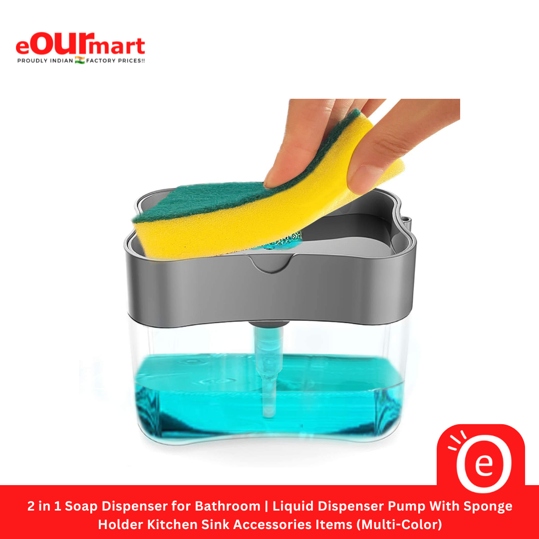 2 in 1 Soap Dispenser for Bathroom | Dishwasher Liquid Holder | Liquid Dispense