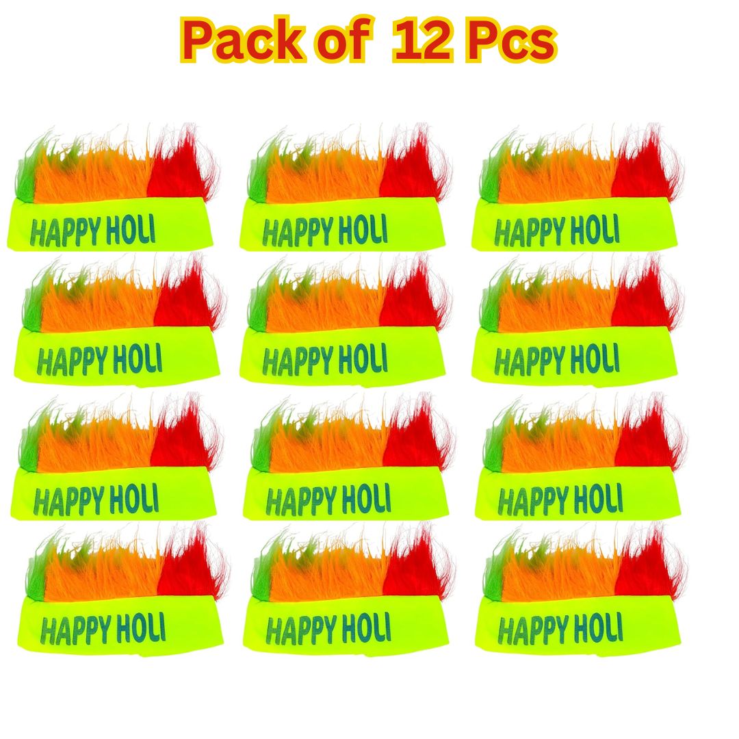 Happy Holi Headbands Caps | Headwear For Holi Festival | Holi Caps Special Item For Holi, Multicolor