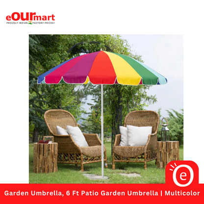 Garden Umbrella, 6 Ft Patio Garden Umbrella | Multicolor