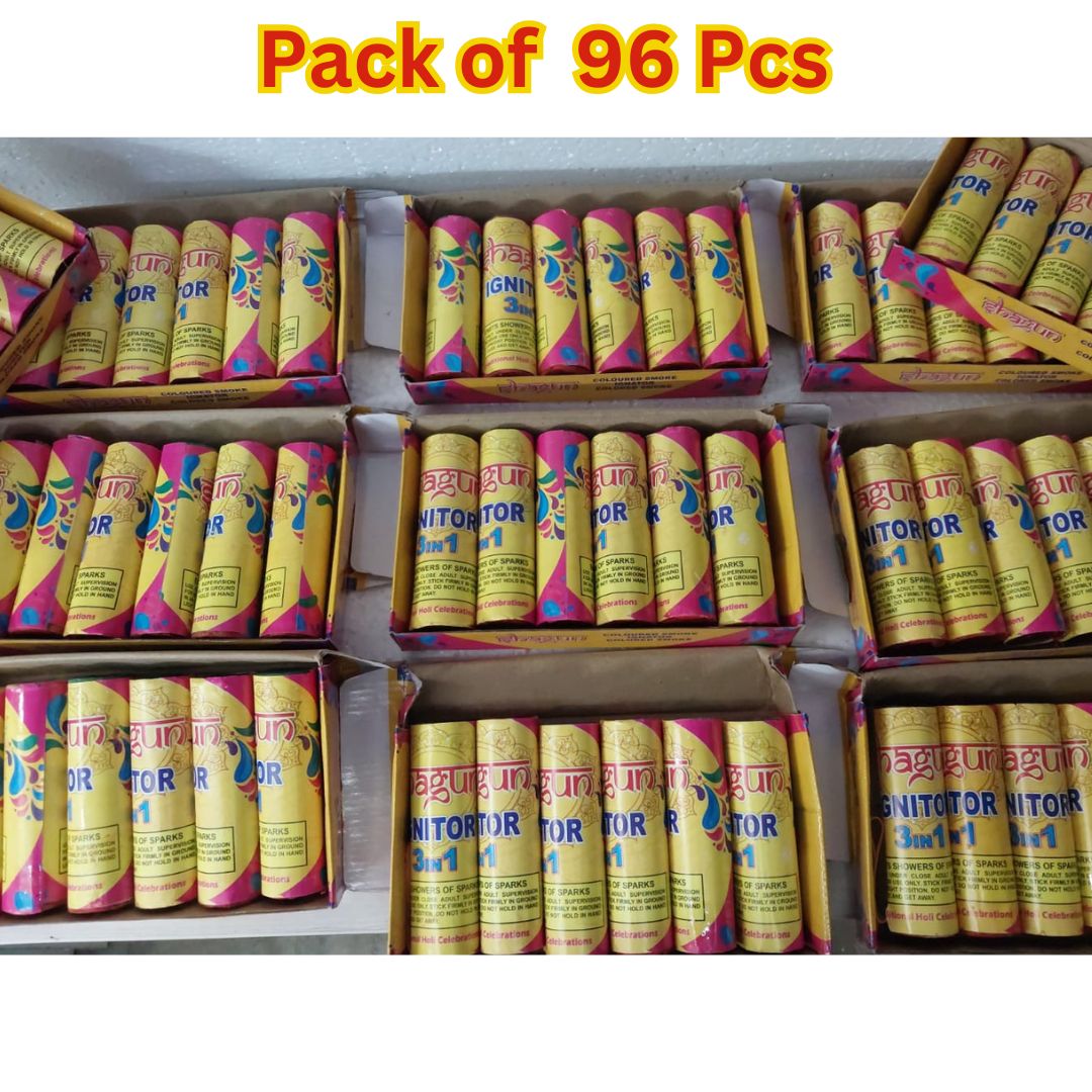 Holi Pyro Colours At Factory Price | Holi Rang Pyro Refill | Holi Color Powder for Holi Celebration, Pack of 96 Pcs, @5750.90/-