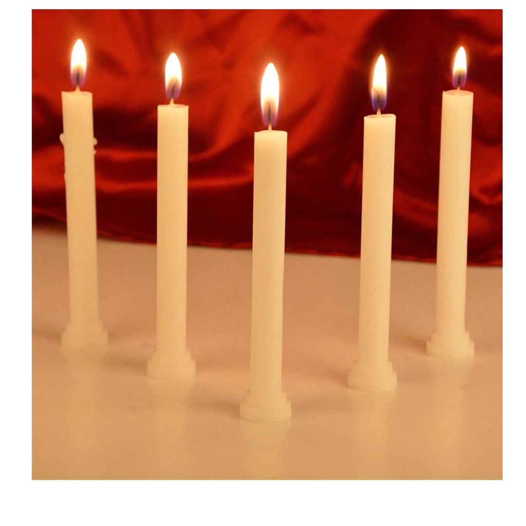 Unscented Pure Wax Stick Candles | Long Burning  Candles