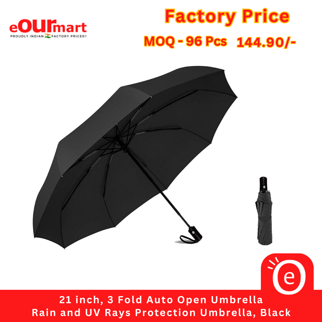 21 inch, 3 Fold Auto Open Umbrella 