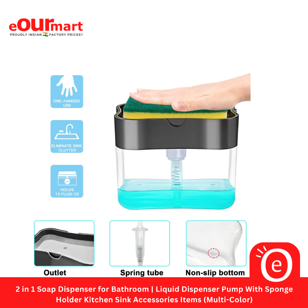 2 in 1 Soap Dispenser for Bathroom | Dishwasher Liquid Holder | Liquid Dispense