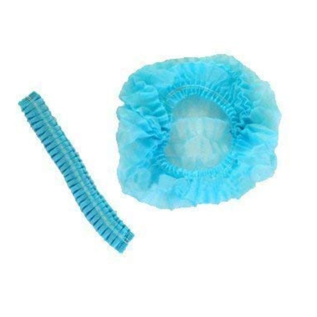 Disposable Non-Woven Unisex Bouffant Caps for Surgical, Restaurants, Cooking & Home Use, Free Size, 100 Pieces (Blue)