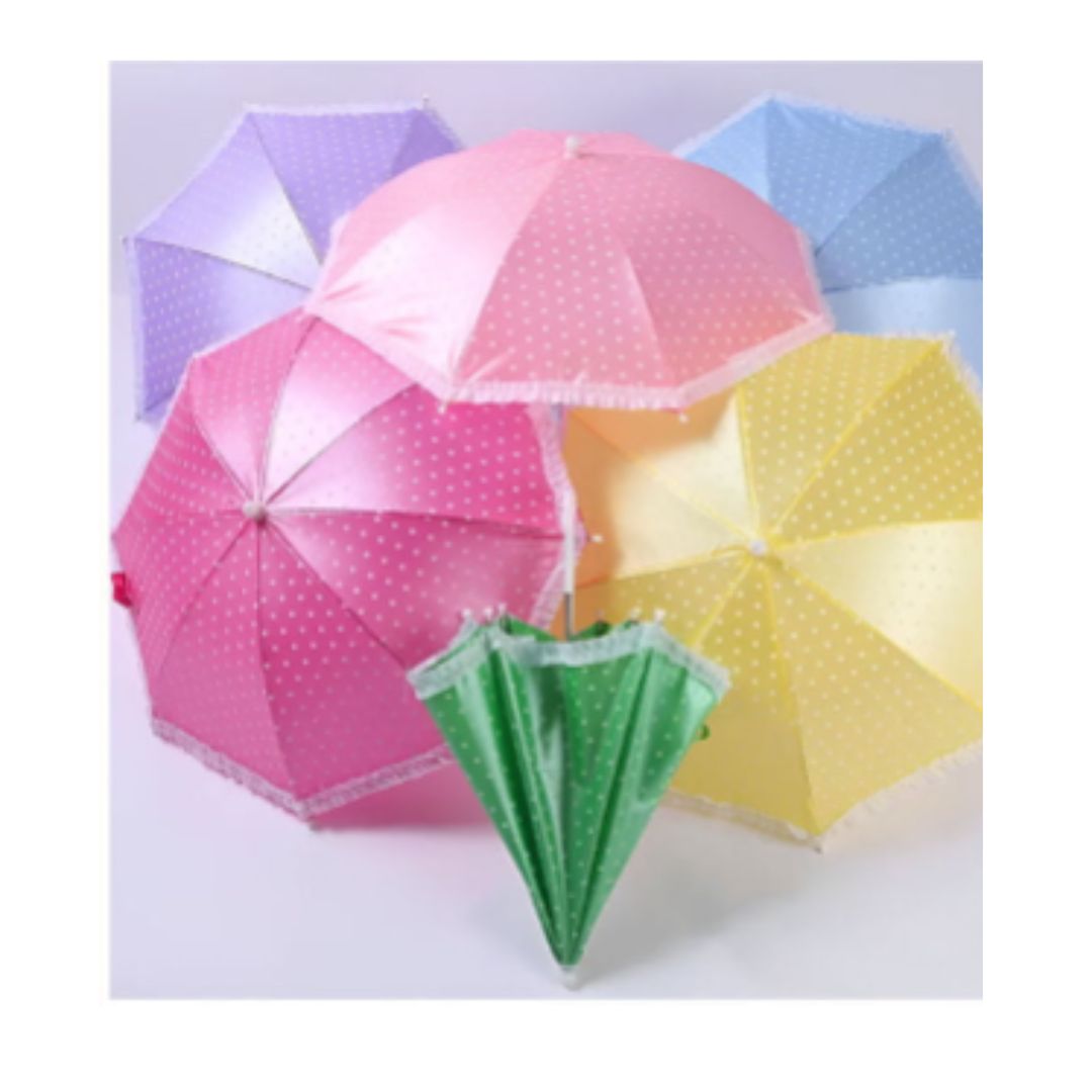 Dot Printed  Umbrella For Kids, Size - 12 Inch, Multicolor