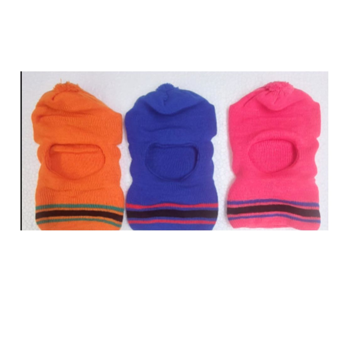 Woolen Monkey Cap For Kids (Colour And Design May Vary)