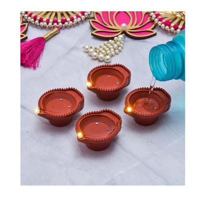 Diwali LED Diyas with Water Sensing Technology | Warm Yellow lights, Battery Operated Led Diwali Diya for Home Decor, Festivals Decoration