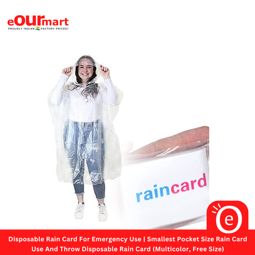 Unisex Disposable Rain Card For Emergency Use | Smallest Pocket Size Rain Card | Use And Throw Disposable Rain Card (Multicolor, Free Size)