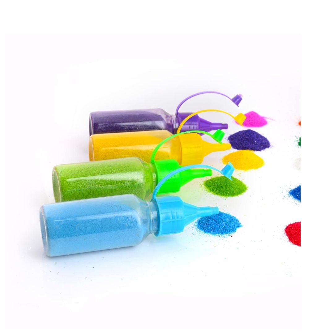 Rangoli Colour Powder Bottles 10 Colours moq 15 Set (@124.90 Per Set, Rs 1874/-) Plastic Squeeze Bottles (10pcs in 1 Set, 80g Each)