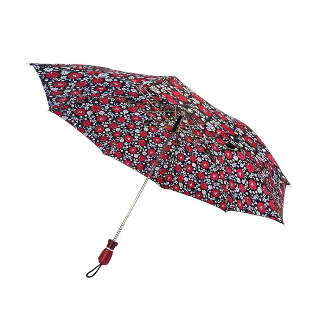 Beautiful floral Design two Fold Umbrella for woman & Man with UV Protection with Auto Open Function (Colour & design may vary)