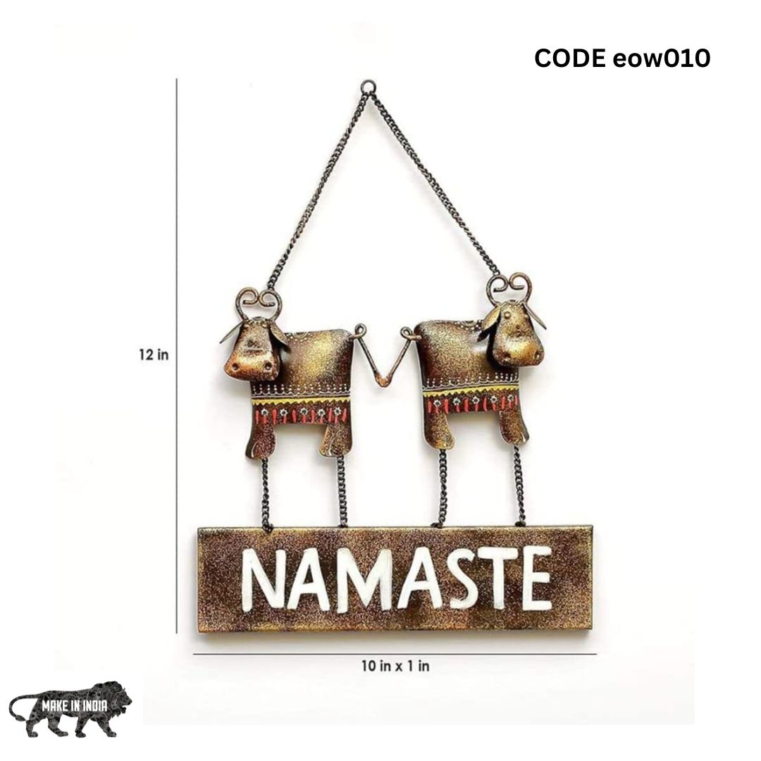 Metal Wall Art  Namaste Cow Key Holder 