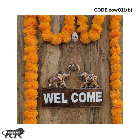 Metal Wall Art  Welcome Elephant Wall Hanging