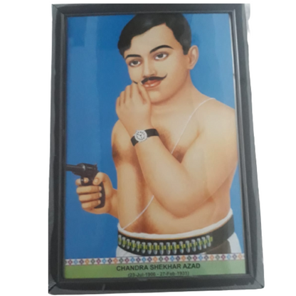 Chandra Shekhar Azad Photo with Frame (12x18 Inch) Frame Colour May Vary