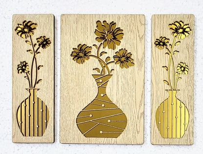 Wooden Art, Home Decor Unique Design Wall Frame Laser Cut  Wall Art for Home Decorative( 16X24, 3Pcs Set)