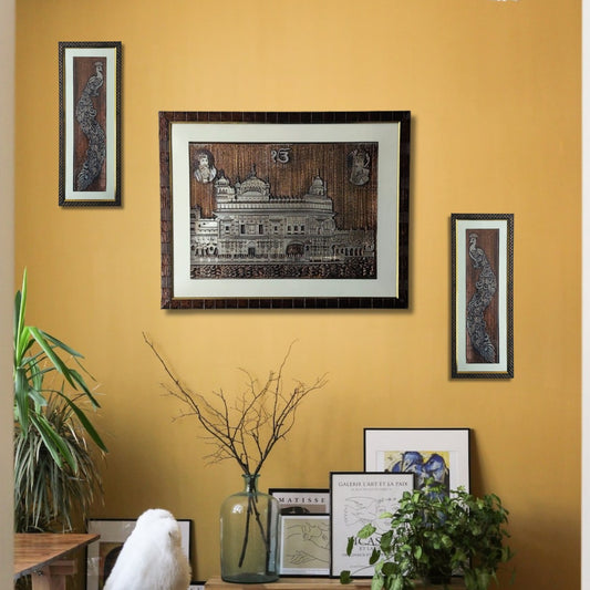 Copper Metal Golden Temple Photo Frame