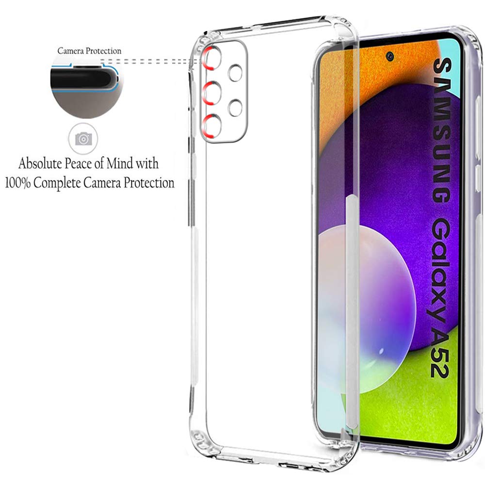 Transparent Silicone Mobile Back Cover for Samsung A 52 (Soft & Flexible Back Cover)