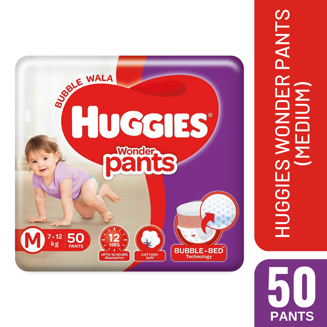 Buy HUGGIES WONDER PANTS (7 - 12 KG) COMBO PACK OF 2 50 COUNTS PER PACK 100  COUNTS -M Online & Get Upto 60% OFF at PharmEasy